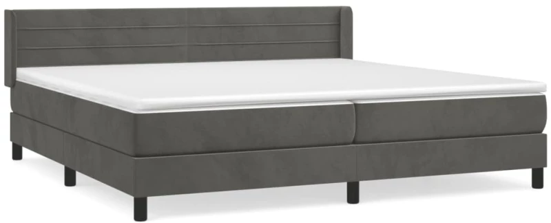ΚΡΕΒΑΤΙ BOXSPRING ΜΕ ΣΤΡΩΜΑ ΣΚΟΥΡΟ ΓΚΡΙ 200X200 ΕΚ. ΒΕΛΟΥΔΙΝΟ 3131040