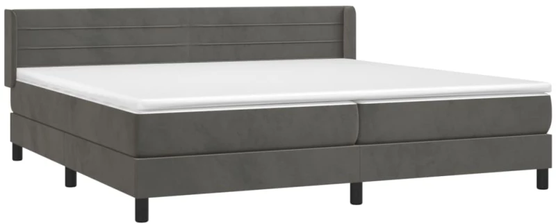 ΚΡΕΒΑΤΙ BOXSPRING ΜΕ ΣΤΡΩΜΑ ΣΚΟΥΡΟ ΓΚΡΙ 200X200 ΕΚ. ΒΕΛΟΥΔΙΝΟ 3131040