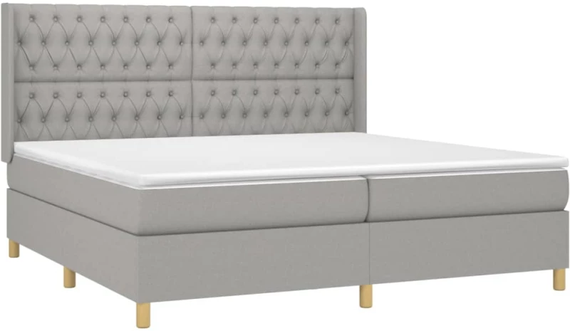 ΚΡΕΒΑΤΙ BOXSPRING ΜΕ ΣΤΡΩΜΑ ΑΝΟΙΧΤΟ ΓΚΡΙ 200X200 ΕΚ. ΥΦΑΣΜΑΤΙΝΟ 3132257