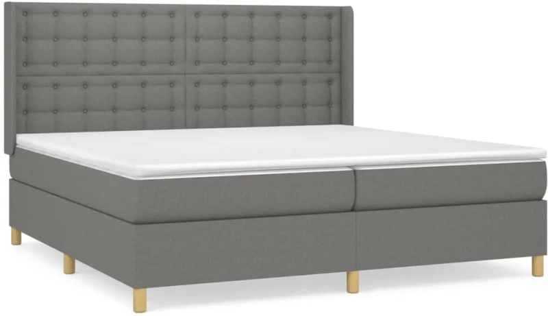ΚΡΕΒΑΤΙ BOXSPRING ΜΕ ΣΤΡΩΜΑ ΣΚΟΥΡΟ ΓΚΡΙ 200X200 ΕΚ. ΥΦΑΣΜΑΤΙΝΟ 3132338