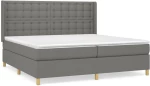 ΚΡΕΒΑΤΙ BOXSPRING ΜΕ ΣΤΡΩΜΑ ΣΚΟΥΡΟ ΓΚΡΙ 200X200 ΕΚ. ΥΦΑΣΜΑΤΙΝΟ 3132338