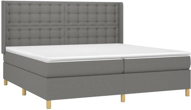 ΚΡΕΒΑΤΙ BOXSPRING ΜΕ ΣΤΡΩΜΑ ΣΚΟΥΡΟ ΓΚΡΙ 200X200 ΕΚ. ΥΦΑΣΜΑΤΙΝΟ 3132338