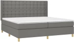 ΚΡΕΒΑΤΙ BOXSPRING ΜΕ ΣΤΡΩΜΑ ΣΚΟΥΡΟ ΓΚΡΙ 200X200 ΕΚ. ΥΦΑΣΜΑΤΙΝΟ 3132338