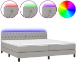ΚΡΕΒΑΤΙ BOXSPRING ΜΕ ΣΤΡΩΜΑ & LED ΑΝ.ΓΚΡΙ 200X200ΕΚ. ΥΦΑΣΜΑΤΙΝΟ 3133421