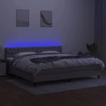 ΚΡΕΒΑΤΙ BOXSPRING ΜΕ ΣΤΡΩΜΑ & LED ΑΝ.ΓΚΡΙ 200X200ΕΚ. ΥΦΑΣΜΑΤΙΝΟ 3133421