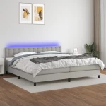ΚΡΕΒΑΤΙ BOXSPRING ΜΕ ΣΤΡΩΜΑ & LED ΑΝ.ΓΚΡΙ 200X200ΕΚ. ΥΦΑΣΜΑΤΙΝΟ 3133501