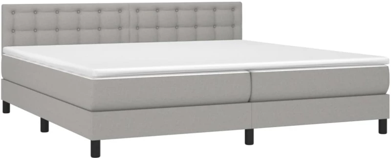 ΚΡΕΒΑΤΙ BOXSPRING ΜΕ ΣΤΡΩΜΑ & LED ΑΝ.ΓΚΡΙ 200X200ΕΚ. ΥΦΑΣΜΑΤΙΝΟ 3133501