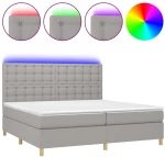 ΚΡΕΒΑΤΙ BOXSPRING ΜΕ ΣΤΡΩΜΑ & LED ΑΝ.ΓΚΡΙ 200X200ΕΚ. ΥΦΑΣΜΑΤΙΝΟ 3135781