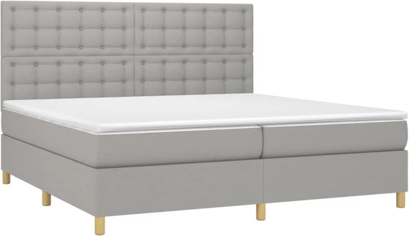 ΚΡΕΒΑΤΙ BOXSPRING ΜΕ ΣΤΡΩΜΑ & LED ΑΝ.ΓΚΡΙ 200X200ΕΚ. ΥΦΑΣΜΑΤΙΝΟ 3135781