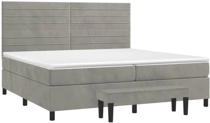 ΚΡΕΒΑΤΙ BOXSPRING ΜΕ ΣΤΡΩΜΑ ΑΝΟΙΧΤΟ ΓΚΡΙ 200X200 ΕΚ. ΒΕΛΟΥΔΙΝΟ 3137923