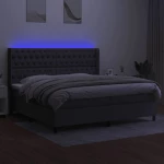 ΚΡΕΒΑΤΙ BOXSPRING ΜΕ ΣΤΡΩΜΑ & LED ΣΚ.ΓΚΡΙ 200X200ΕΚ. ΥΦΑΣΜΑΤΙΝΟ 3138582