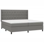 ΚΡΕΒΑΤΙ BOXSPRING ΜΕ ΣΤΡΩΜΑ & LED ΣΚ.ΓΚΡΙ 200X200ΕΚ. ΥΦΑΣΜΑΤΙΝΟ 3138582