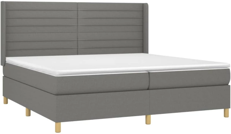 ΚΡΕΒΑΤΙ BOXSPRING ΜΕ ΣΤΡΩΜΑ & LED ΣΚ.ΓΚΡΙ 200X200ΕΚ. ΥΦΑΣΜΑΤΙΝΟ 3138982