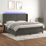 ΚΡΕΒΑΤΙ BOXSPRING ΜΕ ΣΤΡΩΜΑ & LED ΣΚ. ΓΚΡΙ 200X200ΕΚ. ΒΕΛΟΥΔΙΝΟ 3139644