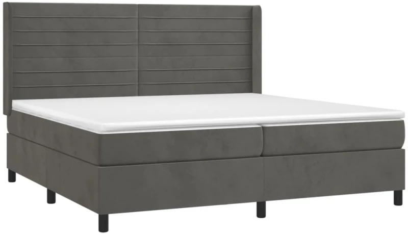 ΚΡΕΒΑΤΙ BOXSPRING ΜΕ ΣΤΡΩΜΑ & LED ΣΚ. ΓΚΡΙ 200X200ΕΚ. ΒΕΛΟΥΔΙΝΟ 3139644