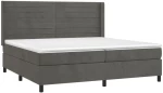 ΚΡΕΒΑΤΙ BOXSPRING ΜΕ ΣΤΡΩΜΑ & LED ΣΚ. ΓΚΡΙ 200X200ΕΚ. ΒΕΛΟΥΔΙΝΟ 3139644