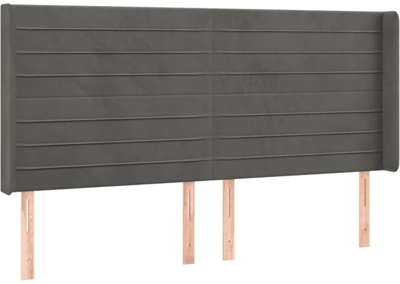 ΚΡΕΒΑΤΙ BOXSPRING ΜΕ ΣΤΡΩΜΑ & LED ΣΚ. ΓΚΡΙ 200X200ΕΚ. ΒΕΛΟΥΔΙΝΟ 3139644