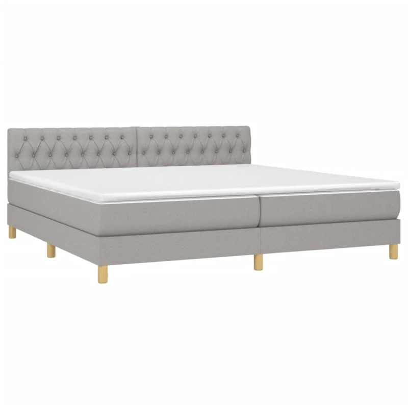 ΚΡΕΒΑΤΙ BOXSPRING ΜΕ ΣΤΡΩΜΑ ΑΝΟΙΧΤΟ ΓΚΡΙ 200X200 ΕΚ. ΥΦΑΣΜΑΤΙΝΟ 3140881