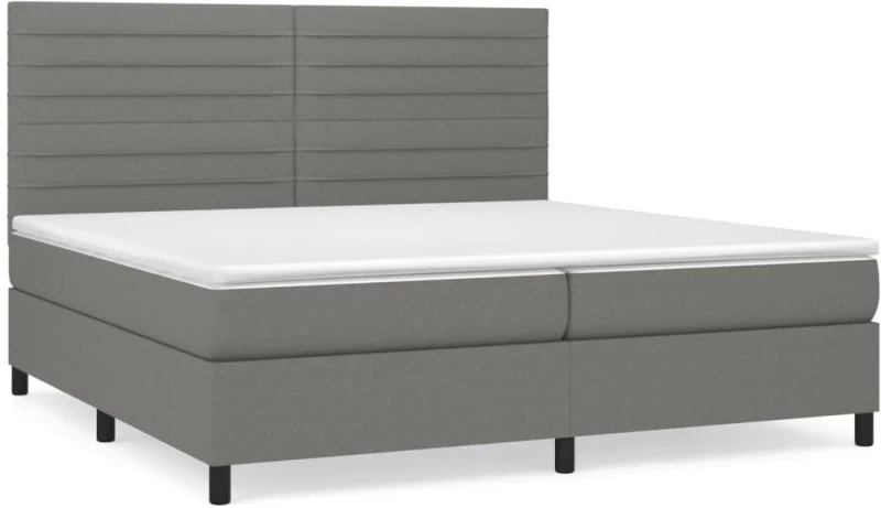ΚΡΕΒΑΤΙ BOXSPRING ΜΕ ΣΤΡΩΜΑ ΣΚΟΥΡΟ ΓΚΡΙ 200X200 ΕΚ. ΥΦΑΣΜΑΤΙΝΟ 3141882