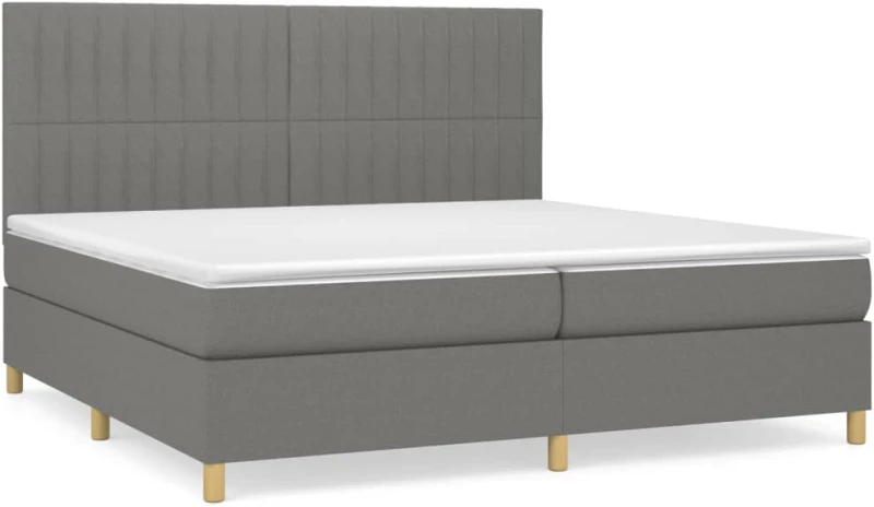 ΚΡΕΒΑΤΙ BOXSPRING ΜΕ ΣΤΡΩΜΑ ΣΚΟΥΡΟ ΓΚΡΙ 200X200 ΕΚ. ΥΦΑΣΜΑΤΙΝΟ 3142522