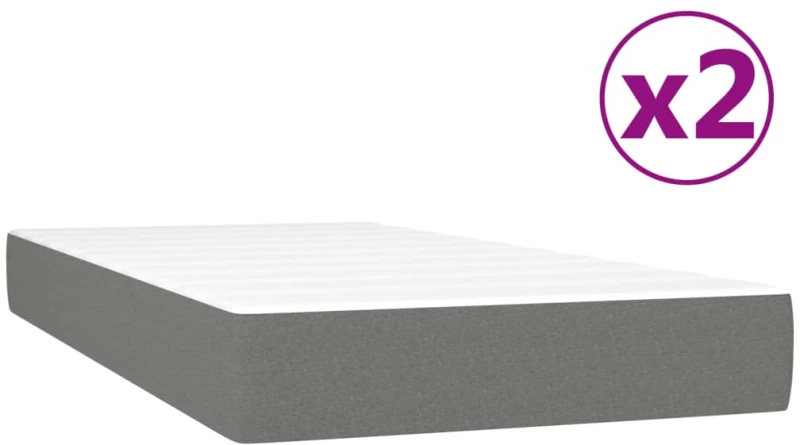 ΚΡΕΒΑΤΙ BOXSPRING ΜΕ ΣΤΡΩΜΑ ΣΚΟΥΡΟ ΓΚΡΙ 200X200 ΕΚ. ΥΦΑΣΜΑΤΙΝΟ 3144547