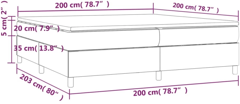 ΚΡΕΒΑΤΙ BOXSPRING ΜΕ ΣΤΡΩΜΑ ΣΚΟΥΡΟ ΓΚΡΙ 200X200 ΕΚ. ΥΦΑΣΜΑΤΙΝΟ 3144547
