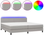 ΚΡΕΒΑΤΙ BOXSPRING ΜΕ ΣΤΡΩΜΑ & LED ΑΝ.ΓΚΡΙ 200X200ΕΚ. ΥΦΑΣΜΑΤΙΝΟ 3133101