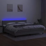 ΚΡΕΒΑΤΙ BOXSPRING ΜΕ ΣΤΡΩΜΑ & LED ΑΝ.ΓΚΡΙ 200X200ΕΚ. ΥΦΑΣΜΑΤΙΝΟ 3133101