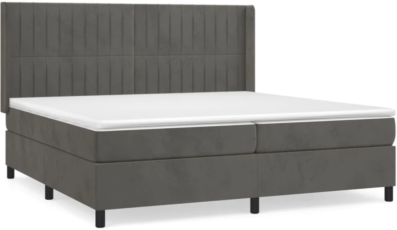 ΚΡΕΒΑΤΙ BOXSPRING ΜΕ ΣΤΡΩΜΑ ΣΚΟΥΡΟ ΓΚΡΙ 200X200 ΕΚ. ΒΕΛΟΥΔΙΝΟ 3132820