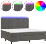 ΚΡΕΒΑΤΙ BOXSPRING ΜΕ ΣΤΡΩΜΑ & LED ΣΚ. ΓΚΡΙ 200X200ΕΚ. ΒΕΛΟΥΔΙΝΟ 3136264