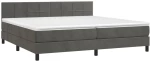 ΚΡΕΒΑΤΙ BOXSPRING ΜΕ ΣΤΡΩΜΑ & LED ΣΚ. ΓΚΡΙ 200X200ΕΚ. ΒΕΛΟΥΔΙΝΟ 3134424