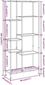 ΒΙΒΛΙΟΘΗΚΗ 80 X 30 X 180 ΕΚ. ΑΠΟ ΑΤΣΑΛΙ ΚΑΙ ΕΠΕΞΕΡΓΑΣΜΕΝΟ ΞΥΛΟ 336360