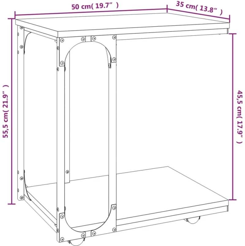 ΒΟΗΘΗΤΙΚΟ ΤΡΑΠΕΖΙ ΜΕ ΡΟΔΕΣ ΓΚΡΙ SONOMA 50X35X55,5 ΕΚ ΕΠΕΞ. ΞΥΛΟ 825810