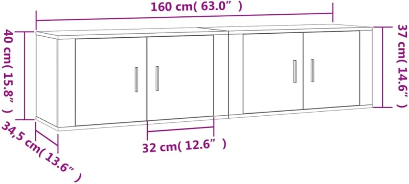 ΈΠΙΠΛΑ ΤΗΛΕΟΡΑΣΗΣ ΕΠΙΤΟΙΧΙΑ 2 ΤΕΜ. SONOMA ΔΡΥΣ 80X34,5X40 ΕΚ 3188353
