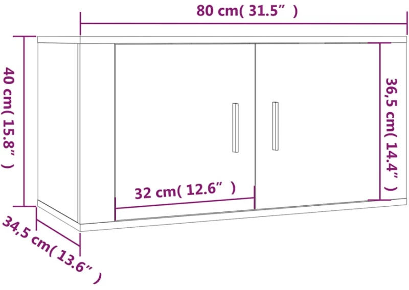 ΈΠΙΠΛΑ ΤΗΛΕΟΡΑΣΗΣ ΕΠΙΤΟΙΧΙΑ 2 ΤΕΜ. SONOMA ΔΡΥΣ 80X34,5X40 ΕΚ 3188353
