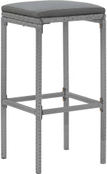 ΣΕΤ ΜΠΑΡ ΚΗΠΟΥ 9 ΤΕΜΑΧΙΩΝ ΓΚΡΙ ΣΥΝΘΕΤΙΚΟ ΡΑΤΑΝ ΜΕ ΜΑΞΙΛΑΡΙΑ 3187638