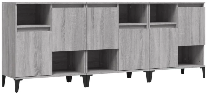 ΝΤΟΥΛΑΠΙ 3 ΤΕΜ. ΓΚΡΙ SONOMA 60X35X70 ΕΚ. ΑΠΟ ΕΠΕΞΕΡΓΑΣΜΕΝΟ ΞΥΛΟ 3185749
