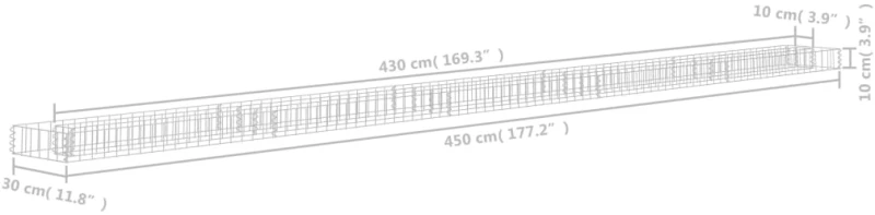 ΣΥΡΜΑΤΟΚΙΒΩΤΙΟ-ΓΛΑΣΤΡΑ ΥΠΕΡΥΨΩΜΕΝΗ 450X30X10 ΕΚ. ΓΑΛΒ. ΧΑΛΥΒΑΣ 145644