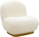 Πολυθρόνα Rosalie pakoworld ύφασμα μπουκλέ cream-χρυσό 83x80x79εκ