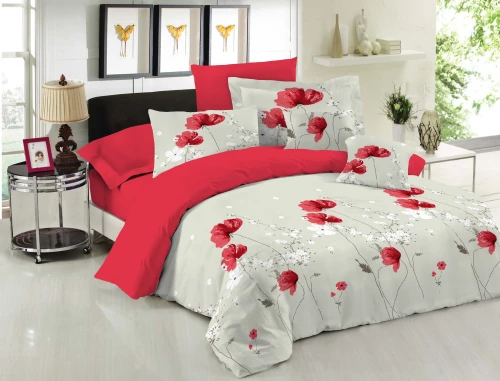 Σετ Κουβερλί LE BLANC Premium Cotton 100% Anemone Red Υπέρδιπλο 220x240