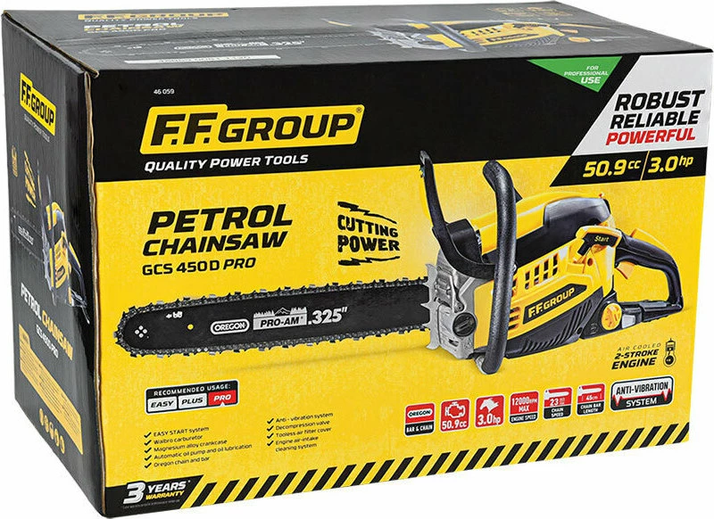F.F. Group GCS 450D Pro Αλυσοπρίονο Βενζίνης 5,7kg με Λάμα 45cm 46059