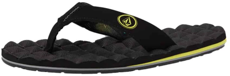 Volcom Recliner Sandals Black Lime