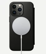 NOMAD θήκη Πορτοφόλι δερμάτινη Folio Rugged rustic MagSafe για Apple iPhone 13 PRO 6.1 - ΜΑΥΡΟ - NM01078685