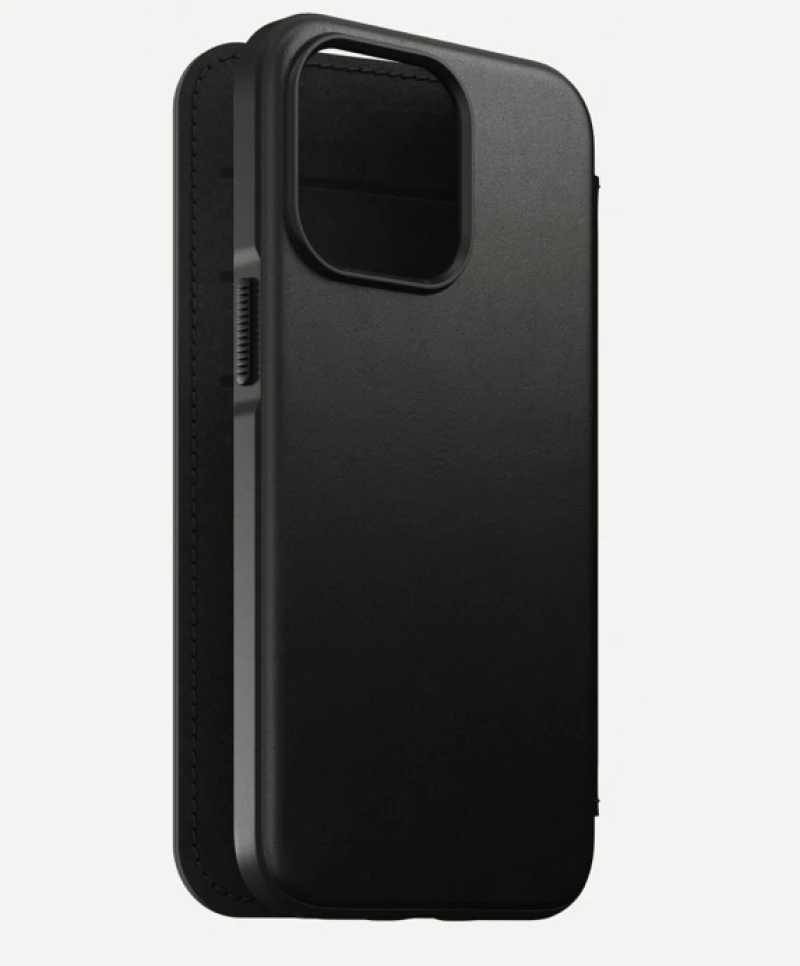 NOMAD θήκη Πορτοφόλι δερμάτινη Folio Rugged rustic MagSafe για Apple iPhone 13 PRO 6.1 - ΜΑΥΡΟ - NM01078685