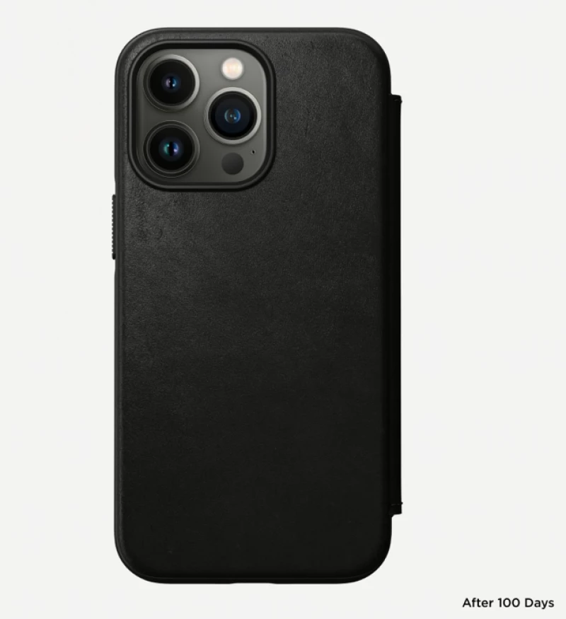 NOMAD θήκη Πορτοφόλι δερμάτινη Folio Rugged rustic MagSafe για Apple iPhone 13 PRO 6.1 - ΜΑΥΡΟ - NM01078685