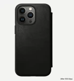 NOMAD θήκη Πορτοφόλι δερμάτινη Folio Rugged rustic MagSafe για Apple iPhone 13 PRO 6.1 - ΜΑΥΡΟ - NM01078685