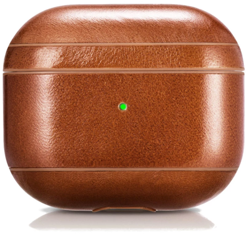 Θήκη iCarer Δερμάτινη για Apple AirPods 3 - ΚΑΦΕ - IAP-056-BRW