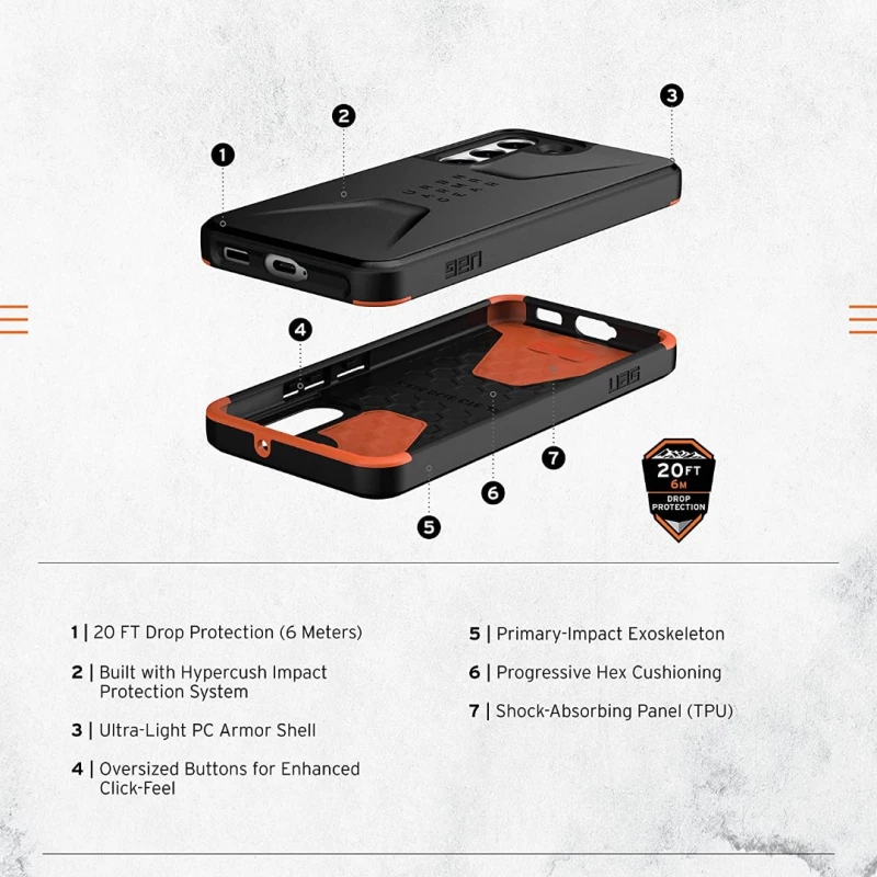 Θήκη UAG Civilian για SAMSUNG GALAXY S22+ PLUS - ΜΑΥΡΟ - 21343D114040