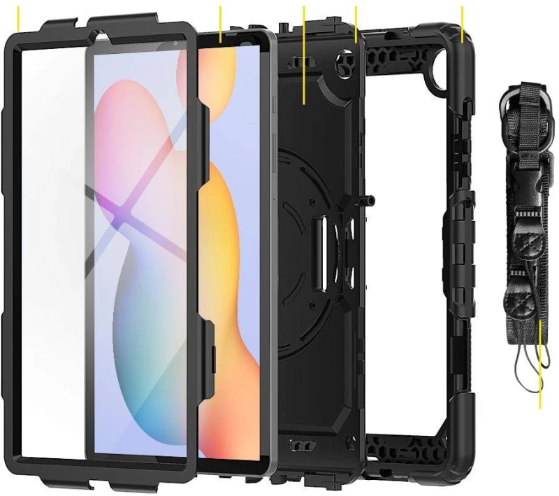 Θήκη TECH PROTECT SOLID360 HANDSTRAP, STAND για SAMSUNG GALAXY TAB S6 LITE 10.4 2020 / 2022 - ΜΑΥΡΟ