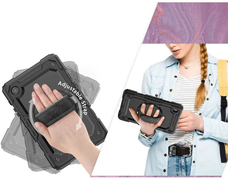 Θήκη TECH PROTECT SOLID360 HANDSTRAP, STAND για SAMSUNG GALAXY TAB S6 LITE 10.4 2020 / 2022 - ΜΑΥΡΟ
